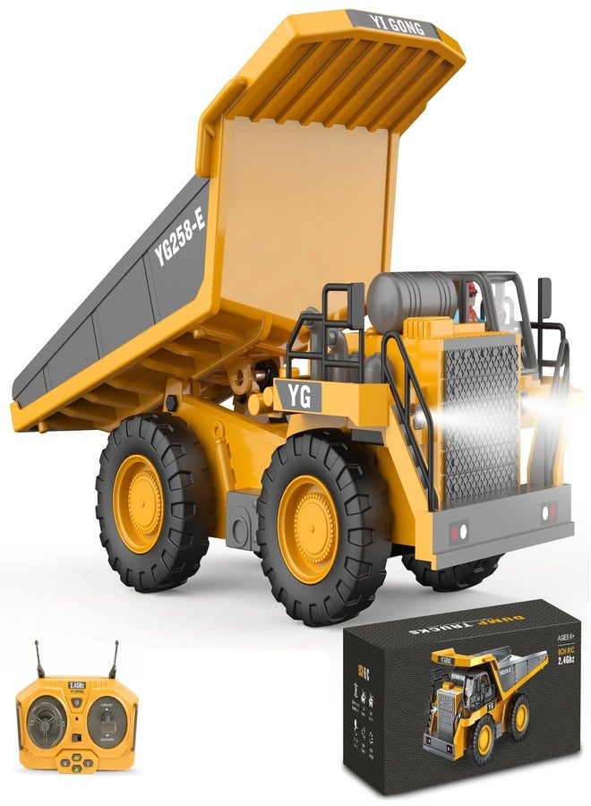 شاحنة قلابة تعمل بالتحكم عن بعد من جوي جاي بمقياس 1:24، شاحنة بناء تعمل بالتحكم عن بعد بتردد 2.4 جيجاهرتز و9 قنوات، ألعاب تعليمية لمركبات هندسية مزودة بإضاءة وموسيقى للأطفال (شاحنة قلابة تعمل بالتحكم عن بعد - 9 قنوات) - Image 1